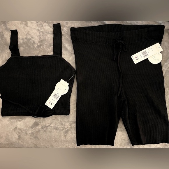 NWT. $104R. Madden Girl Ribbed Tank & Bike Shorts Set. Size XL. Black - Picture 4 of 8